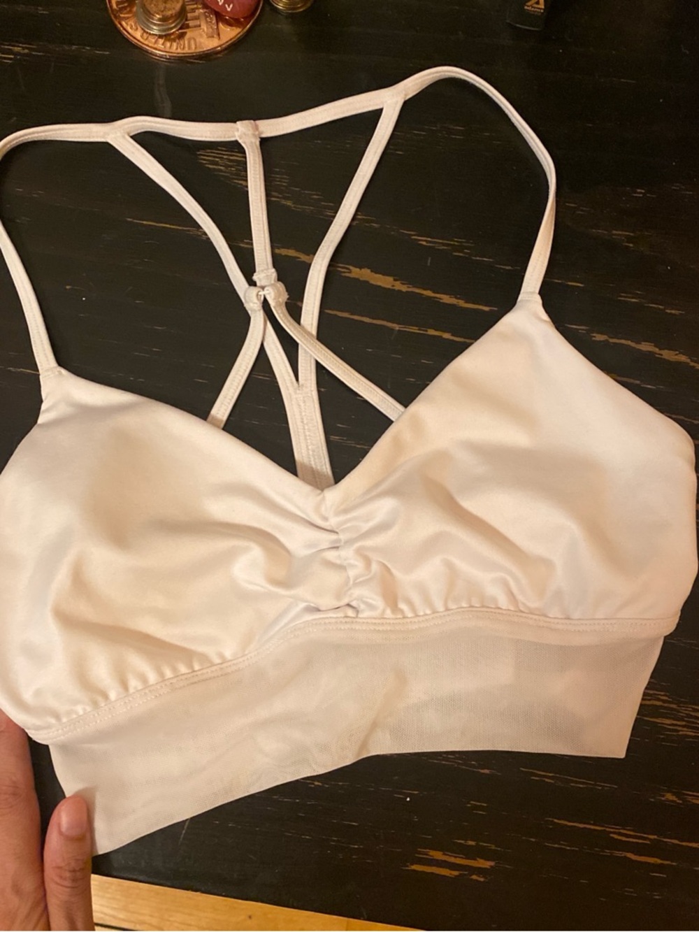 Alo Yoga Strappy White Sports Bra